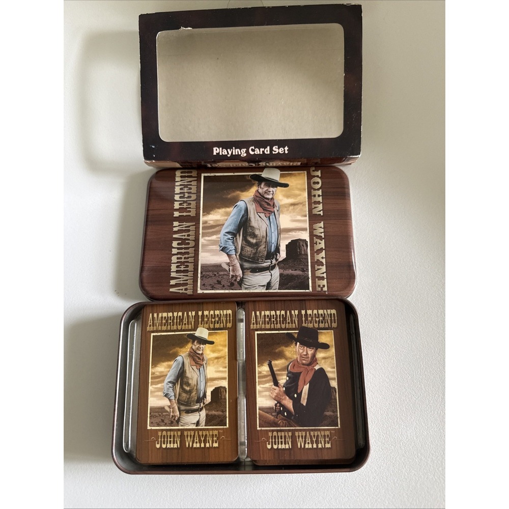 John Wayne American Legend Playing Cards Set of 2 Decks With Tin Case